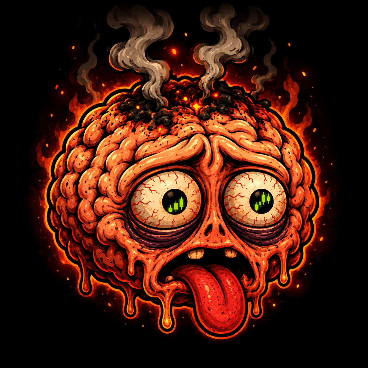 COOKED fried brain mascot